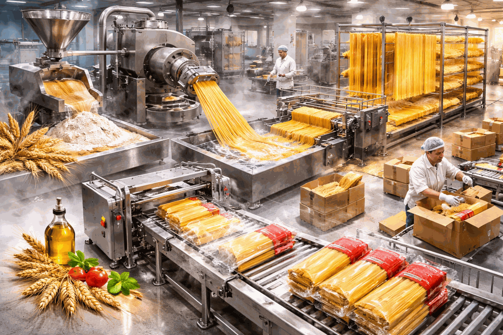 Pasta process collage